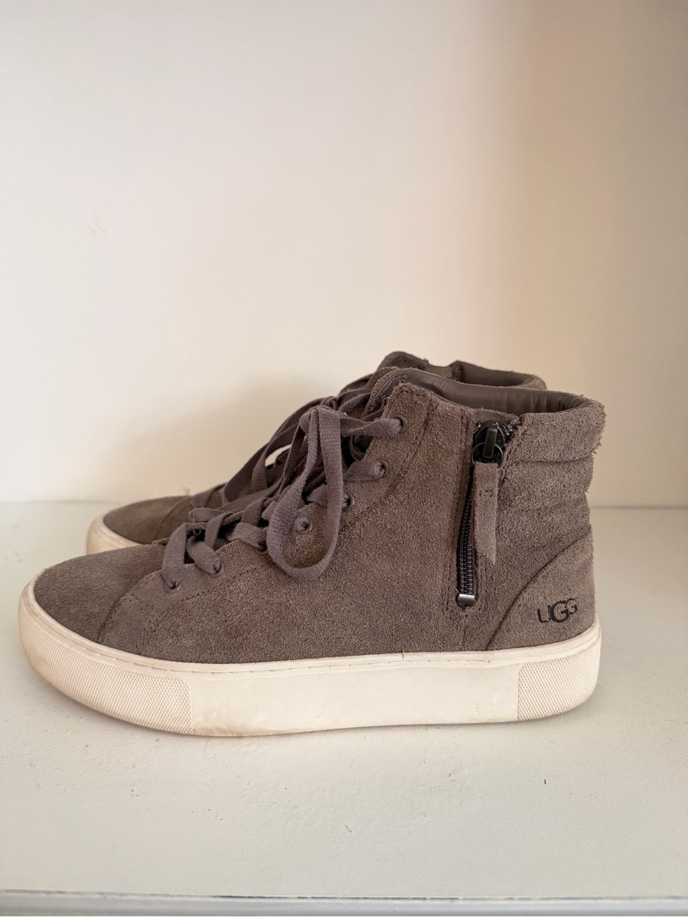 UGG Women’s Grey Suede High-Top Sneakers